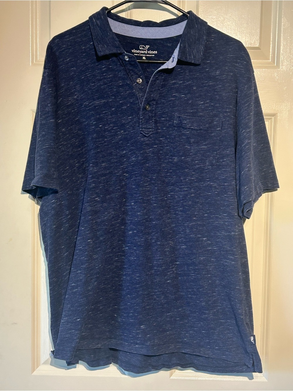Vineyard Vines Men’s Navy Heather Short-Sleeve Polo